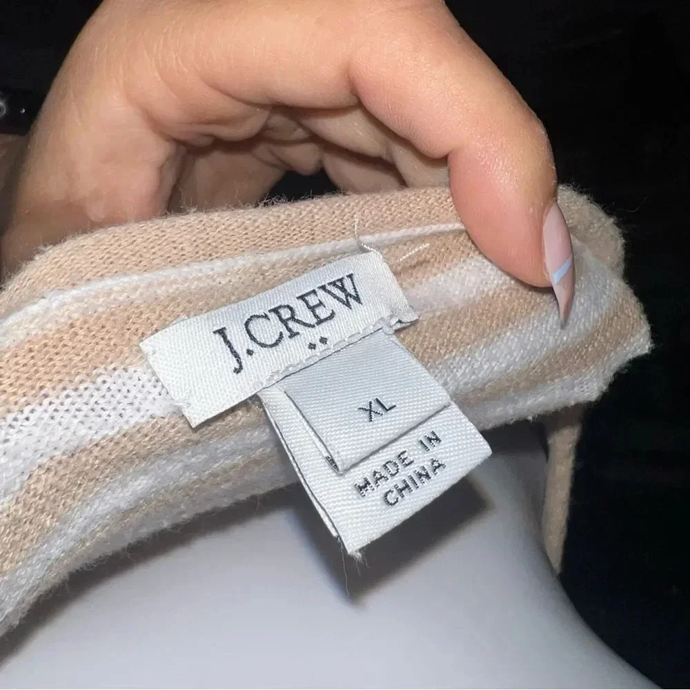 J. Crew Striped,‎ Tie Front, Boatneck Sweater / Shirt